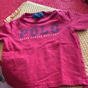 Ralph Lauren Red Short Sleeve Tee with POLO Print
